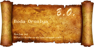 Boda Orsolya névjegykártya